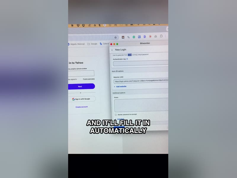 A screen demo frame from my Bitwarden video